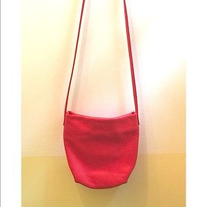 Supple BAGGU red pebbled leather cross body bag